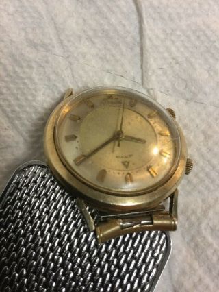 Rare Vintage JAEGER LECOULTRE 10k Gold Filled Men ' s Memovox Wristwatch Watch 11