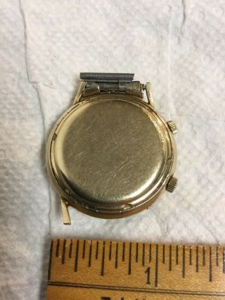 Rare Vintage JAEGER LECOULTRE 10k Gold Filled Men ' s Memovox Wristwatch Watch 4