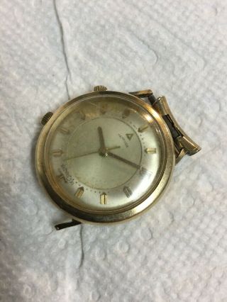 Rare Vintage JAEGER LECOULTRE 10k Gold Filled Men ' s Memovox Wristwatch Watch 9