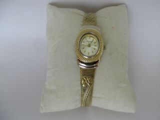 Imperial Ladies Gold Tone Vintage Look Quartz Adjustable Bracelet Cocktail Watch