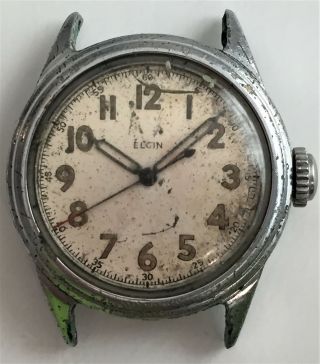 Mens Vintage Elgin U.  S.  M.  C Military Watch For Repair