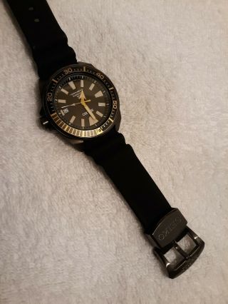 Seiko Men ' s Prospex Black & Gold Samurai Rubber Strap 200meter Automatic Watch 6