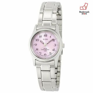 Alba Standard Solar Watch Silver/pink Aegd540 Stainless Steel Pair Model