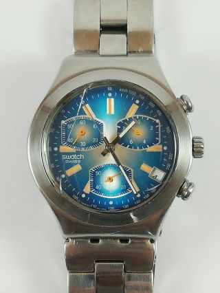 Vintage Swatch Irony Ag 2000 Chronograph Swiss Watch 4 Jewels Orig Band