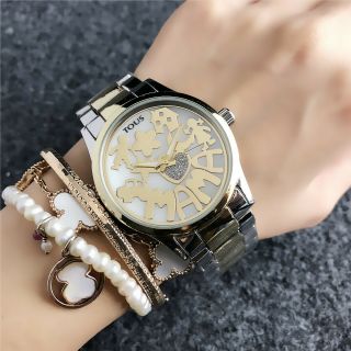 2019 Bear Watch Mama Quartz Stainless Steel Ladies High Jewelry Colored Crystal