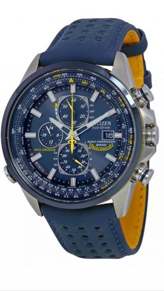 Citizen Eco Drive (at8020 - 03l) Blue Angels Chronograph Leather Watch