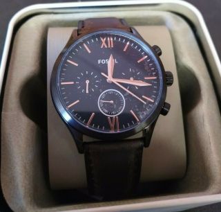 Authentic Fossil Fenmore Watch - Quartz/multifunction - Black/brown - W/ Tag