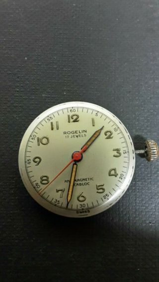 Vintage Gents Mechanical Watch Red Second Hand Pointer