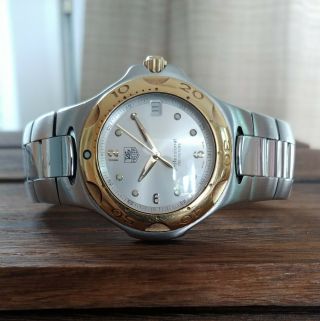Mens Tag Heuer Professional Wl1150 Kirium 18kt Gold Bezel Wrist Watch