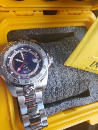 Invicta 5124 Master Of The Oceans Swiss Made Gmt Pro Diver,  Blue Dial,  Case