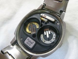 Vintage Men ' s Pulsar P3 LED Digital Watch Stainless Steel Dot Display 12