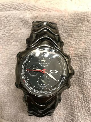 Oakley Stealth Gmt Men’s Watch Black With Black Face Minute Machine Gearbox