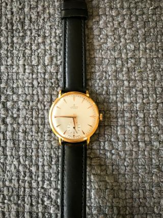 Vintage Lanco 18k Gold 17 Rubis Swiss Made Mens Watch