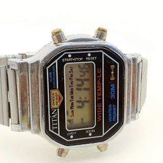 Titan Big Button Digital Watch Wristwatch Lcd Vintage 1980 