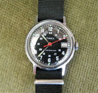 Great Vintage Military Type Watch Timex