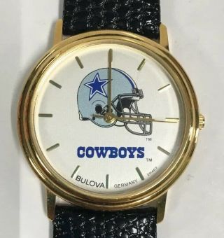 Bulova Sportstime Nfl Dallas Cowboys Vintage Wrist Watch