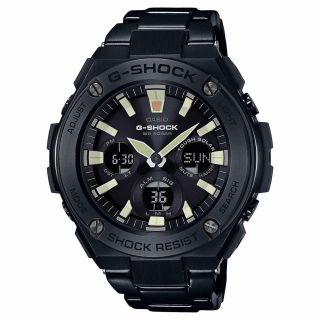 Casio G - Shock Gsts130bd - 1a Solid Black Stainless Steel