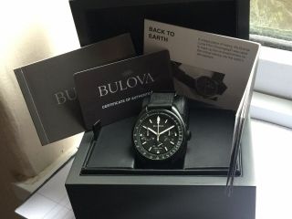 Bulova Lunar Pilot Chronograph - 98a186 - Pvd Stainless Steel - In F.  W.  O - Box & Papers