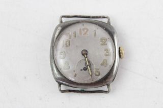 Gents.  925 Sterling Silver Cased Trench Style Wristwatch Hand - Wind 38g