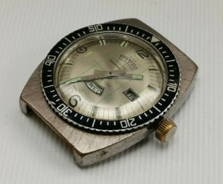 Vintage 1970s Prestige Swiss Made 17 Jewel Day Date Gents Diving Wrist Watch 3