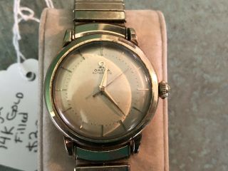 Men’s Vtg Omega Automatic 14k Gf Gold Filled Wrist Watch Estate