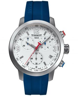 Tissot Prc 200 Swiss Chronograph Sport Blue Rubber Strap 42mm