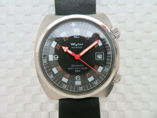 Mens Vintage Swiss Made Wyler Heavy Duty Diver 660 - Automatic Diving Watch