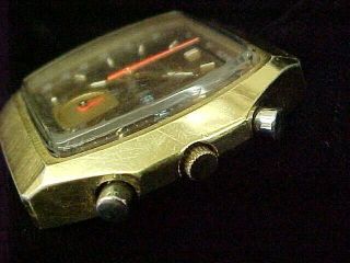 Vintage Men ' s Seiko 7016 - 5029 Monaco Pusher Chronograph Automatic Tachymeter Run 5