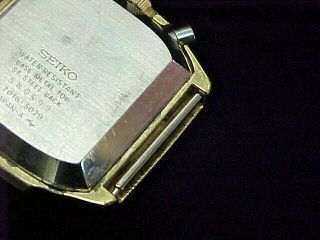 Vintage Men ' s Seiko 7016 - 5029 Monaco Pusher Chronograph Automatic Tachymeter Run 9