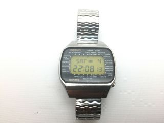 1977 Seiko Pan Am M158 5000 Lc Quartz Lcd Digital Watch Rare