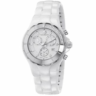 Technomarine 110031c Cruise Cronograph White Diamond Dial White Ceramic Watch