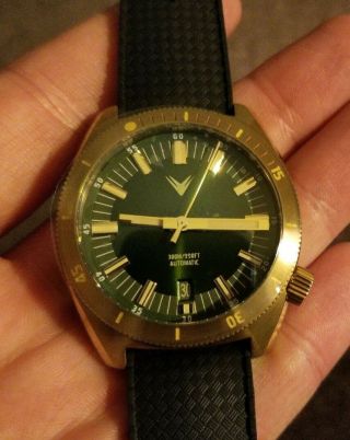 Mens Ventus Northstar Watch.  Brass Automatic Green Dial.  Nwt.  240/400.