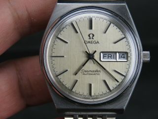 Vintage Omega Seamaster 1020 Stainless Steel Swiss Day Date Automatic Mens Watch