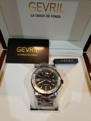 Gevril Men ' s 3111B Seacloud Swiss Automatic Stainless Steel Date Wristwatch 5