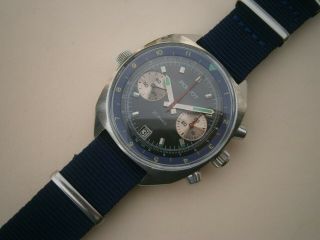Rare Black Poljot Sturmanskie 1970’s Chronograph Ussr Wristwatch Poljot 3133