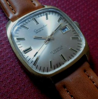 Vintage 1960s Carpentier Geneve 17 Jewels Swiss Watch Running Wristwatch