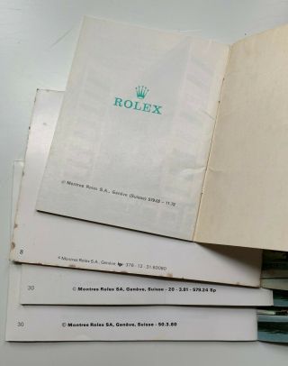 1970 ' s Vintage Rolex Submariner ref.  1680 1665 5513 5512 Booklets 6
