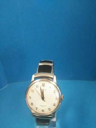 Hamilton Watch Vintage Accumatic V 17j,  Stainless Steel,  C1958,  W Case And Paper