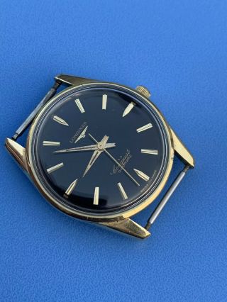 Vintage Longines Conquest Automatic Watch Black Dial