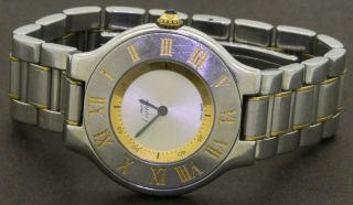 Cartier Must De Cartier 21 1330 2 - Tone Ss 31mm Midsize Quartz Watch