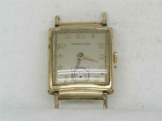 Vintage 14k Yellow Gold Filled Mens Hamilton 19 Jewel 982 Wrist Watch,  Me