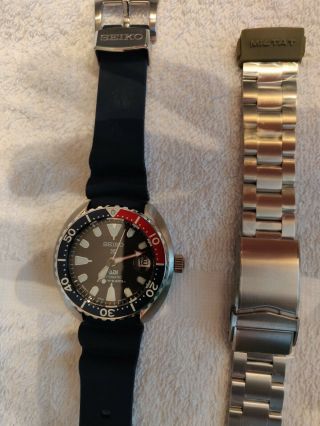SEIKO PROSPEX PADI SRPC41K1 Mini Turtle Watch w Strapcode Oyster SEL Bracelet 9