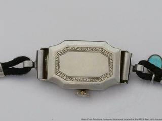 Very Art Deco 18k White Gold Diamond Gruen Precision Ladies Wrist Watch 5
