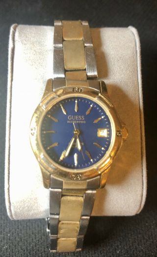 Vintage Guess Mens Waterpro Watch Silver And Gold