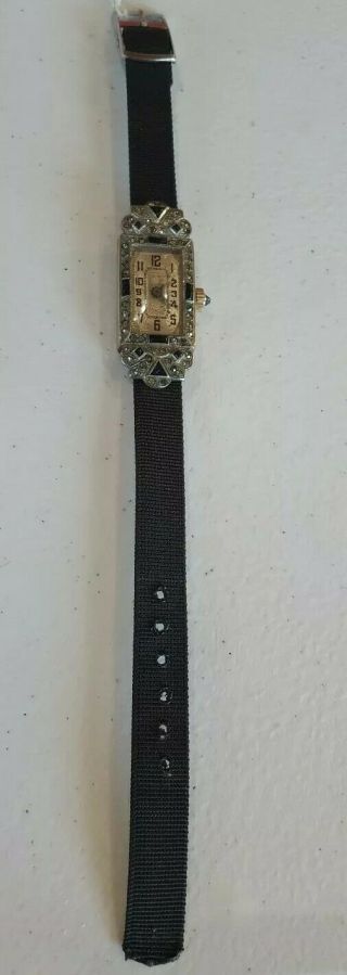 Vintage Relion Swiss Art Deco Ladies Wrist Watch ◇ Faux Diamonds Sapphires ?