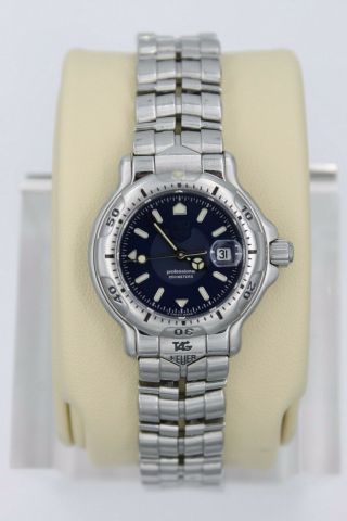 Tag Heuer Womens 6000 Professional Blue Silver Watch Wh1315.  Ba0677 Crystal