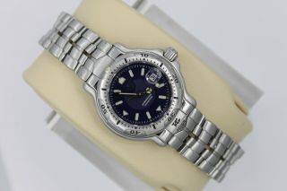 Tag Heuer Womens 6000 Professional Blue Silver Watch WH1315.  BA0677 Crystal 6