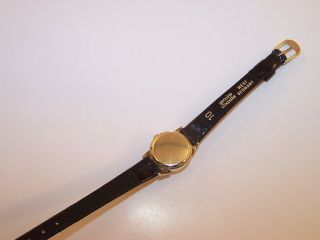 Vintage OMEGA Ladymatic 17 Jewel 455 14K Solid Gold Watch w/Crocodile Strap 11