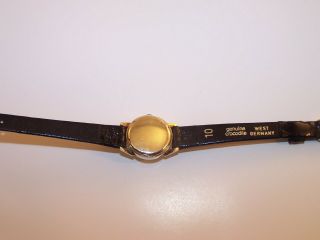 Vintage OMEGA Ladymatic 17 Jewel 455 14K Solid Gold Watch w/Crocodile Strap 12