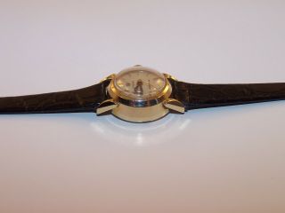 Vintage OMEGA Ladymatic 17 Jewel 455 14K Solid Gold Watch w/Crocodile Strap 6